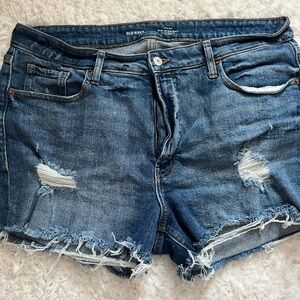 Old Navy OG High Rise Straight Distressed Jean Shorts